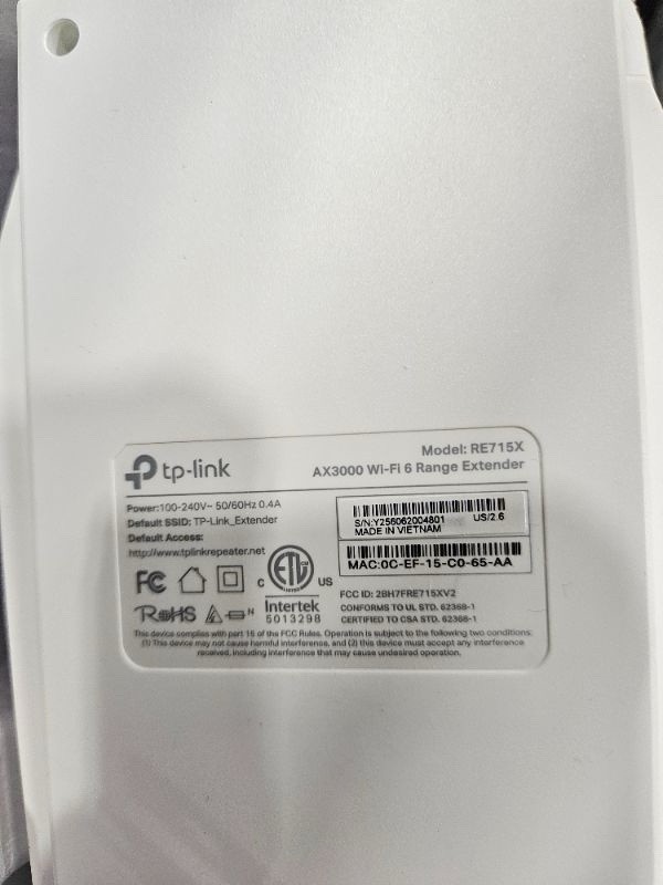 TP-Link AX3000 WiFi 6 Range Extender RE715X Easy Mesh Dual Band