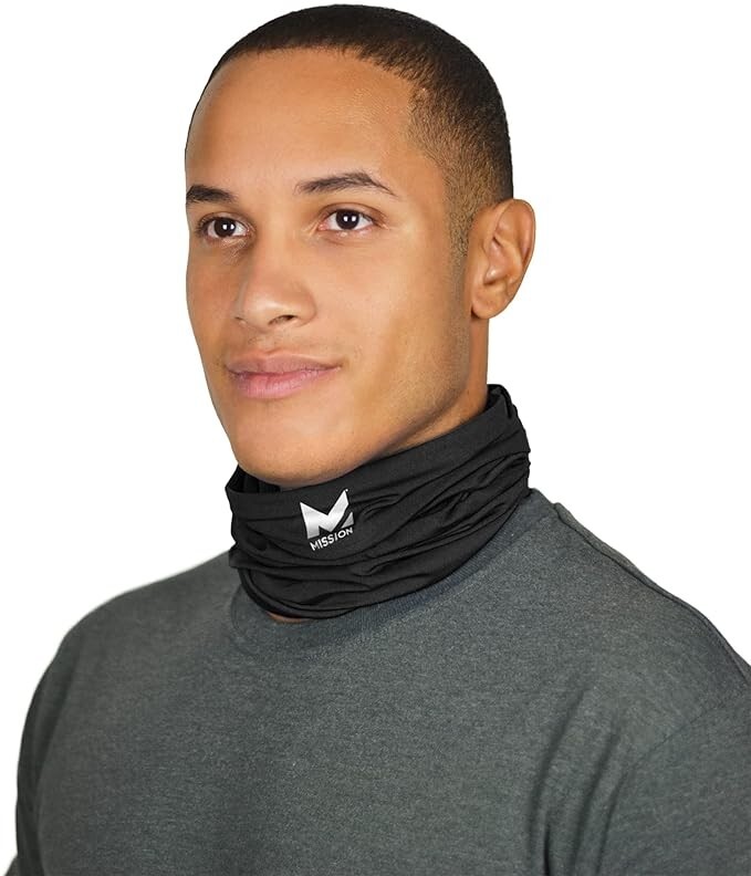 Mission Unisex One Size Black All Weather Cooling Neck Gaiter
