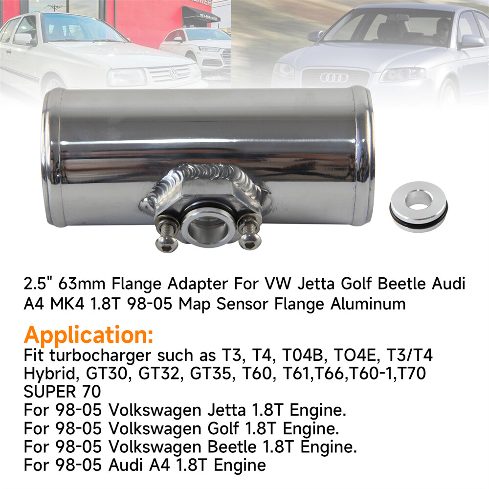 2.5" Flange Adapter For VW Jetta Golf Beetle A4 MK4 1.8T Map Sensor Flange Black