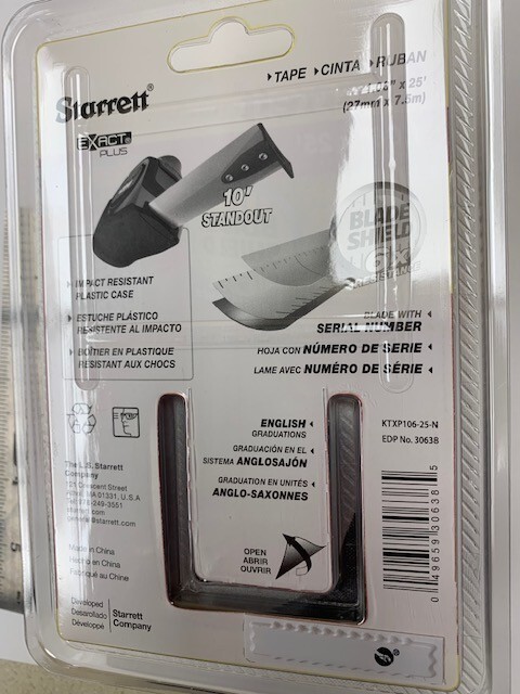 Starrett TXP106-25 Exact Plus Tape Measure Rule 1.06" x 25' #30638