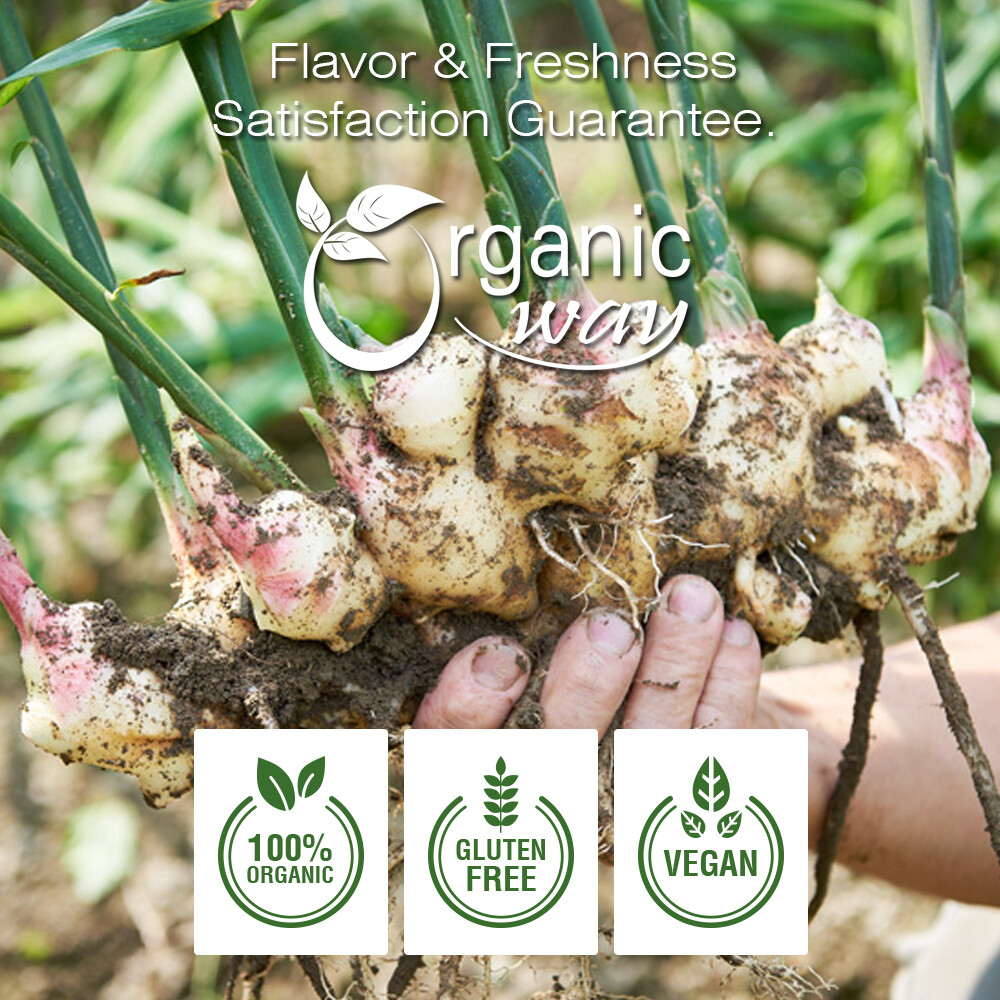 Organic Way Ginger Root Powder - Organic, Kosher & USDA Certified (1/2LBS / 8Oz)