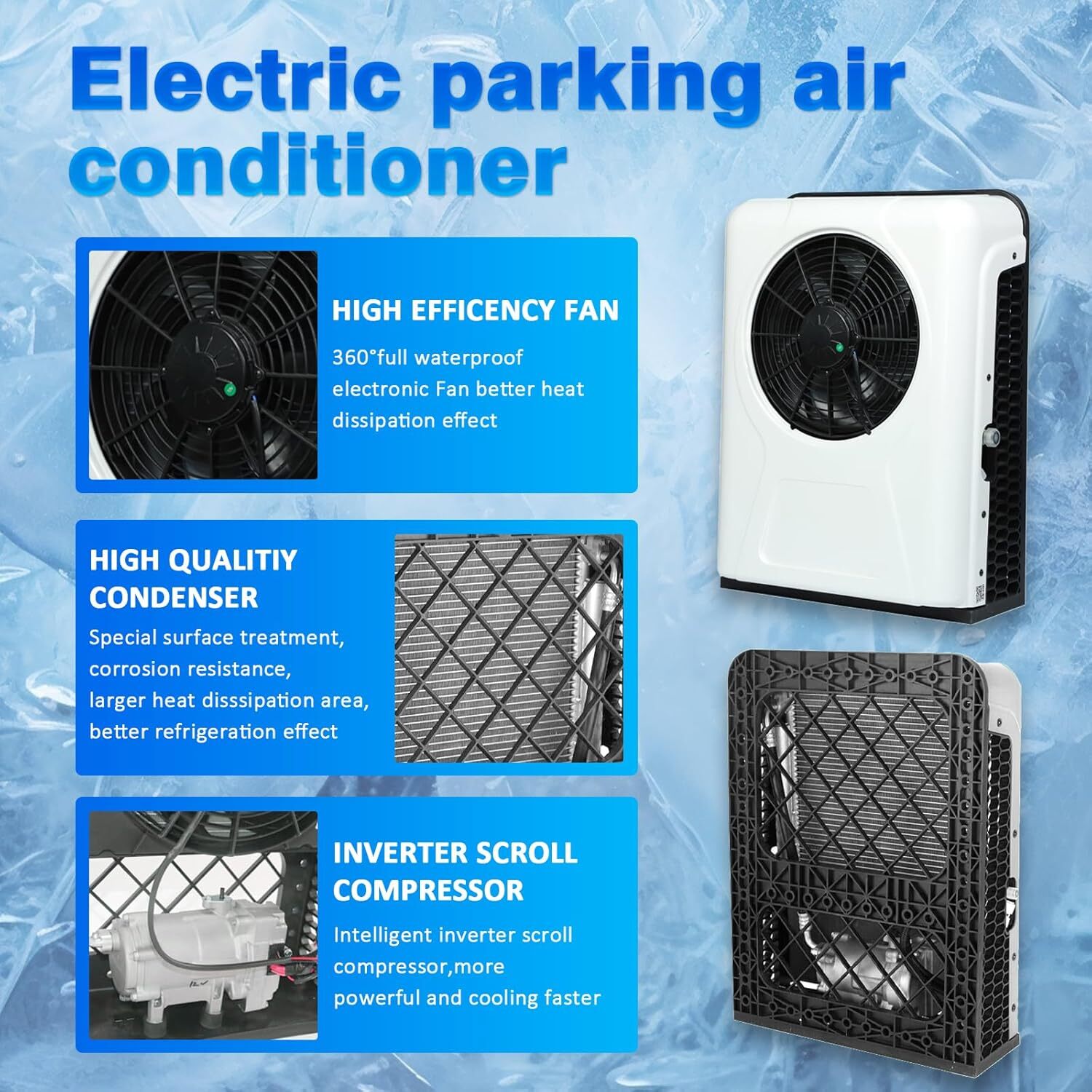 12V Split Truck Air Conditioner 12000Btu A/C Fit Semi Trucks Bus Tractor Caravan