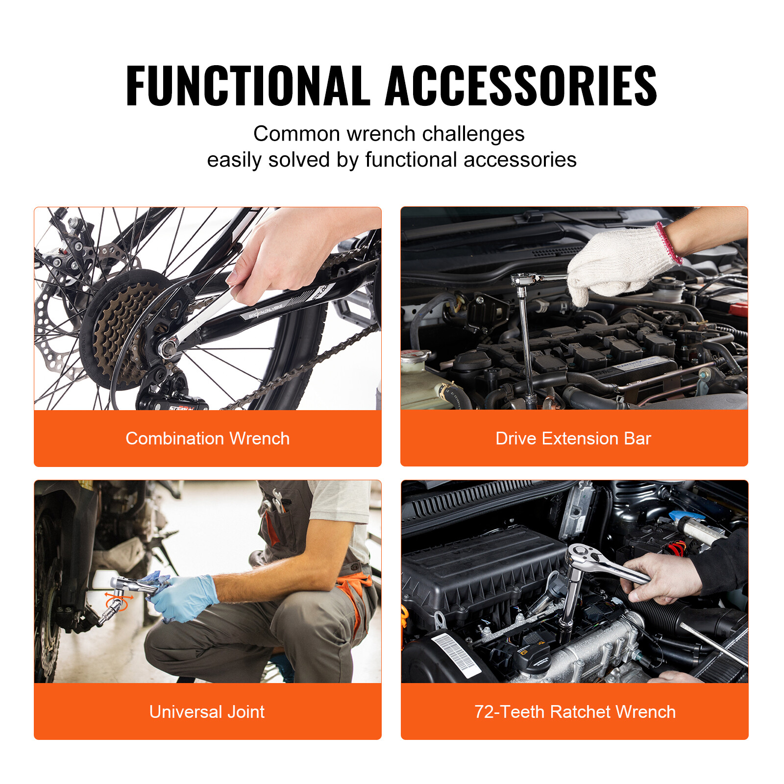 Mechanics Tool Set and Socket Set 1/4in 3/8in Drive 145 Pcs SAE and Metric