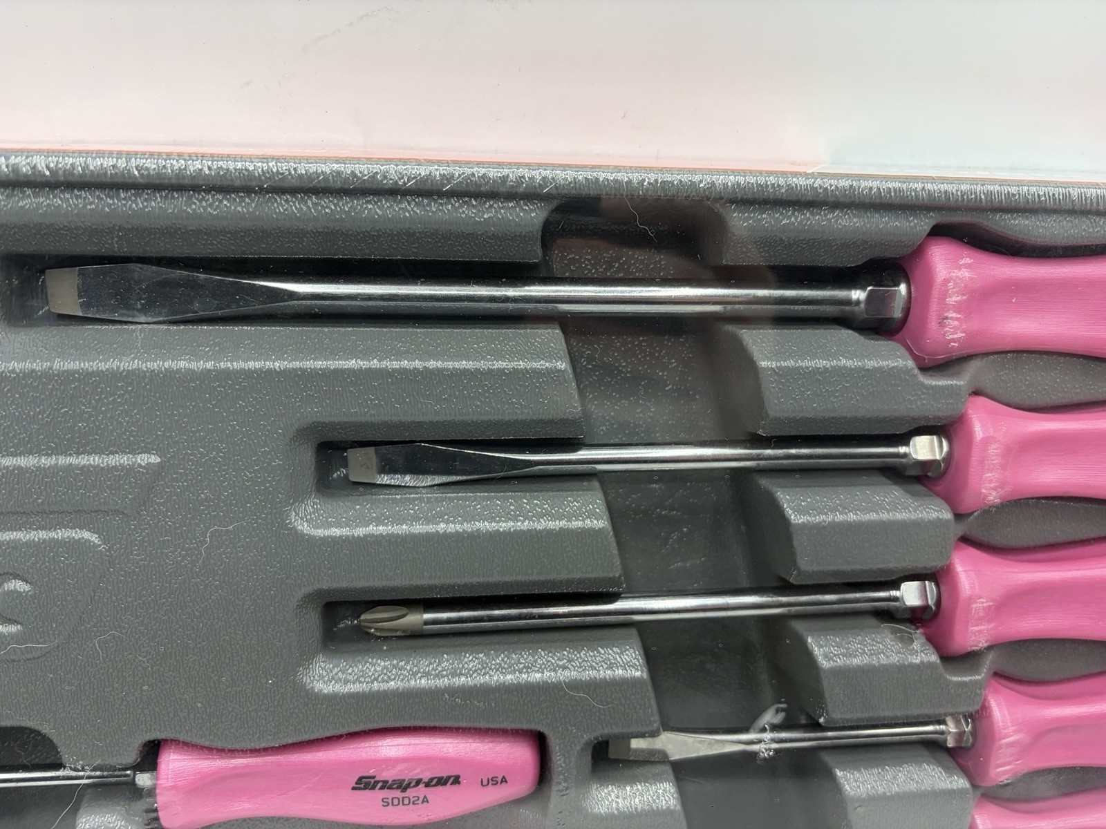 Snap On Tools Pink Hard Handle Combination Screwdriver Set SDDX70APP 7 Piece New