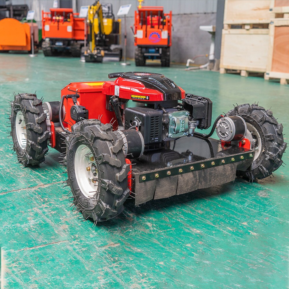 200m Household Gasoline Remote Control Lawn Mower With Large Mowing Area