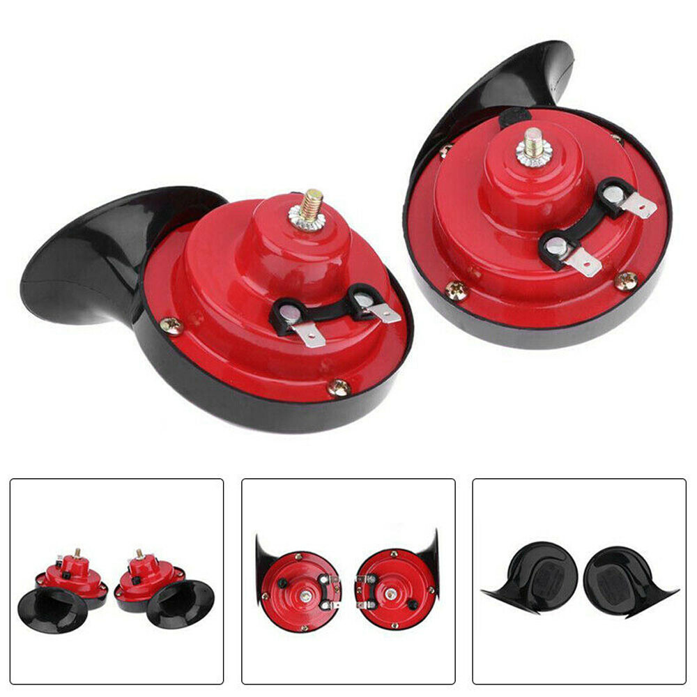 2x 12V 300DB Super Loud Train Horn Waterproof Motorcycle Car Truck SUV Boat Red