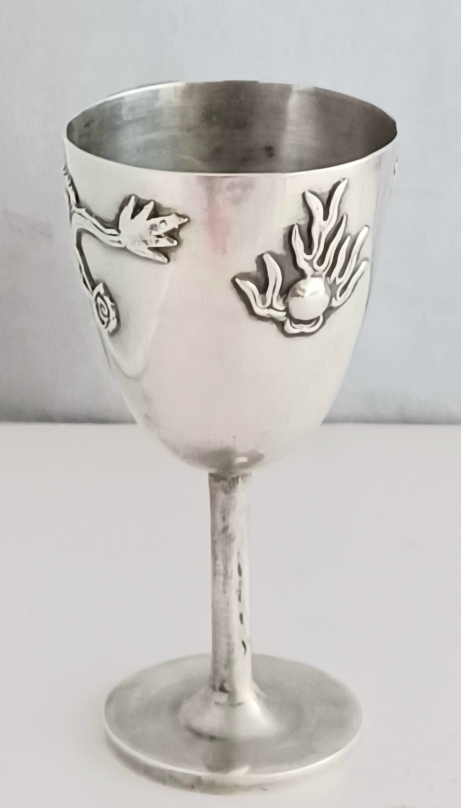 Chinese Export Sterling Sovvgnir Dragon Design Cordial Cup 3 1/2"