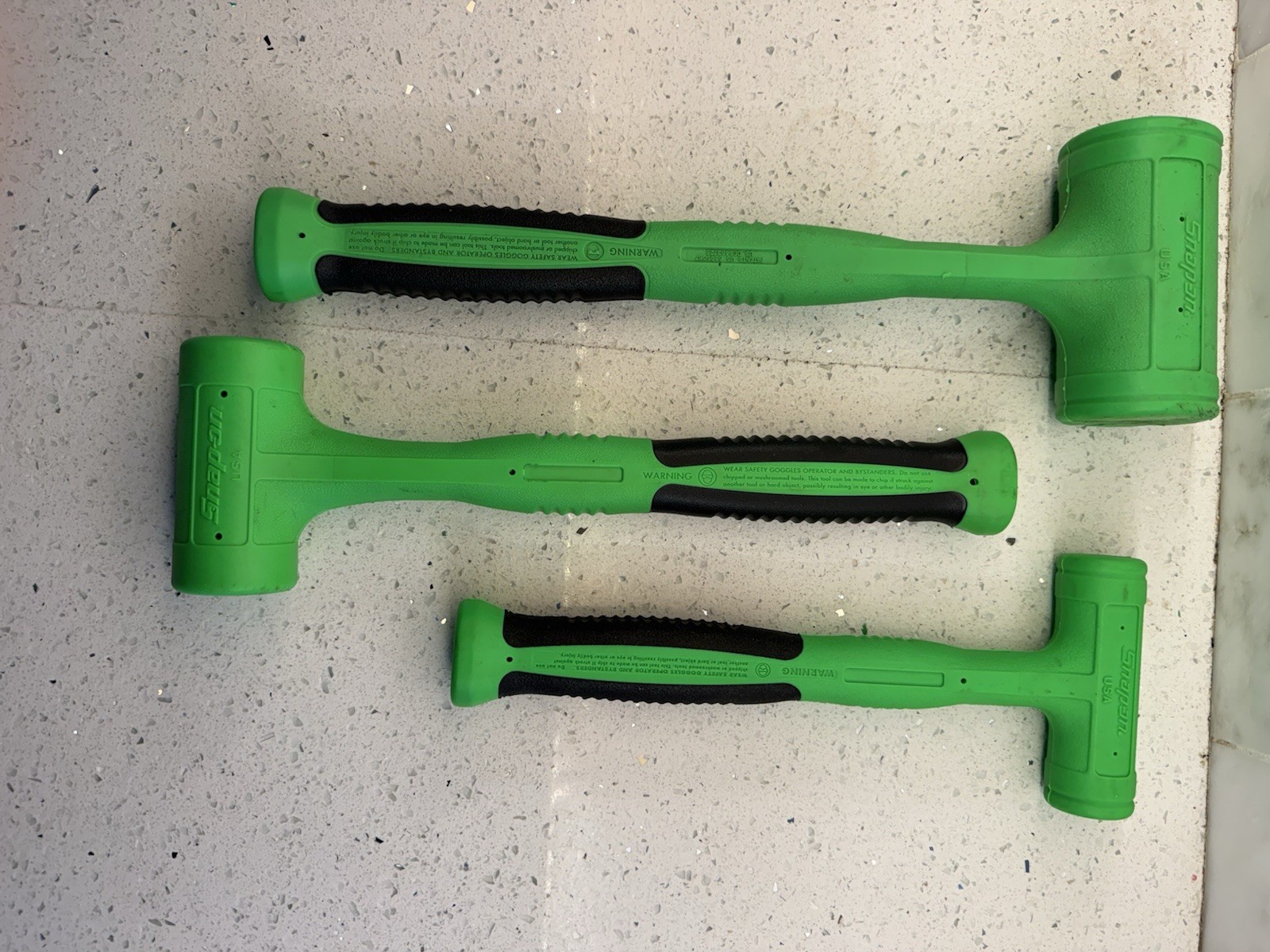 Snap-on 3pc Green Dead Blow Hammer Foam Set HBFE302FG (20 oz 24 oz 48 oz)