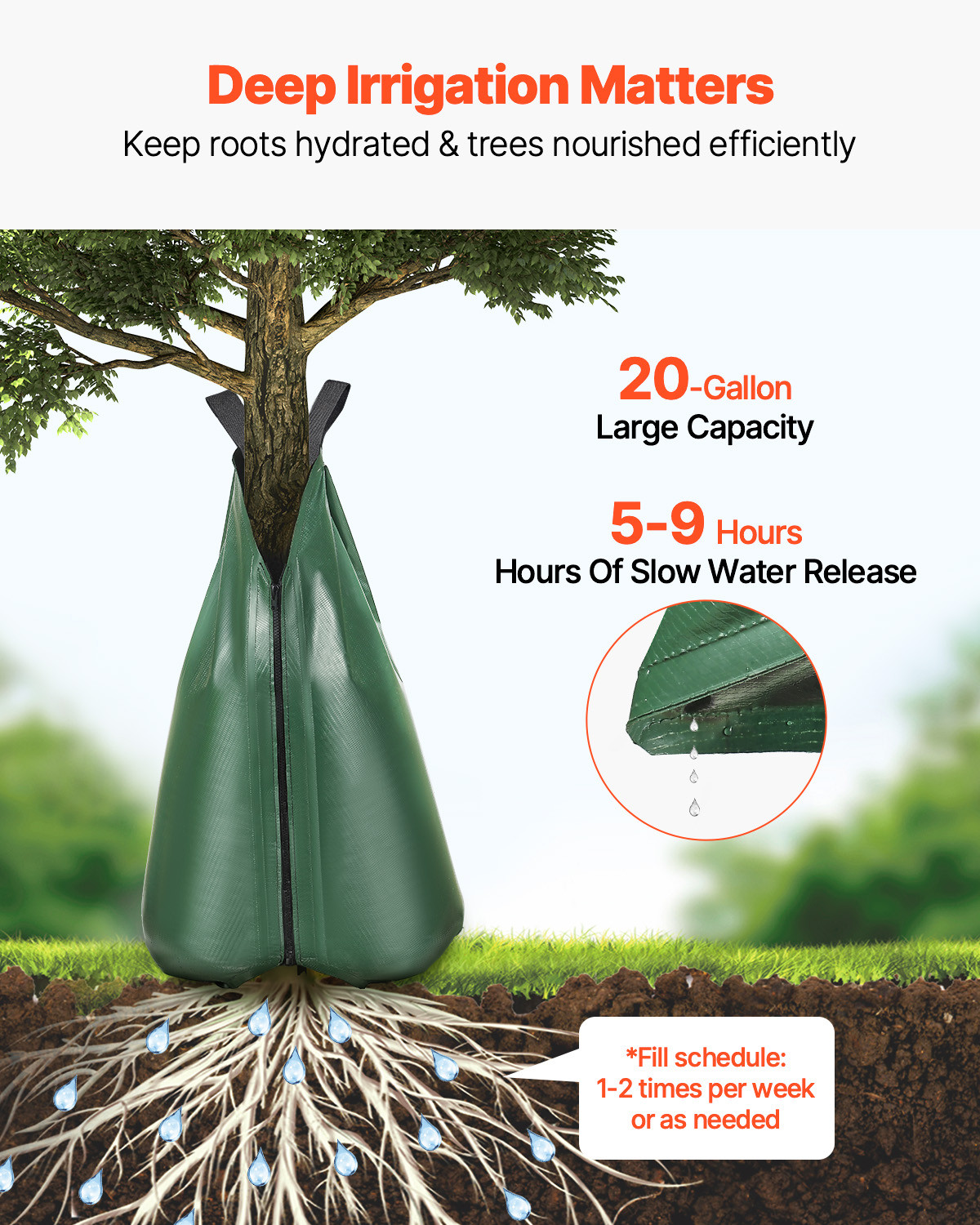 Tree Watering Bag 8 Packs 20 Gallons Slow Release Tree Drip Irrigation Bag