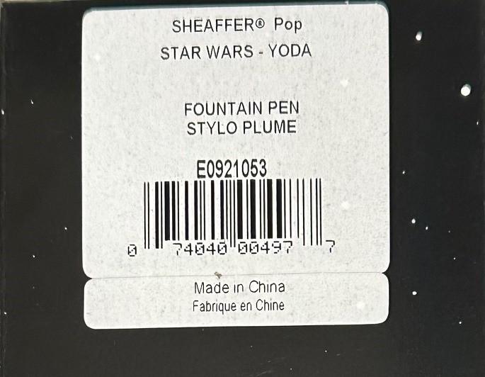Sheaffer Pop Star Wars Yoda Fountain Pen with Chrome Trim and Medium Nib
