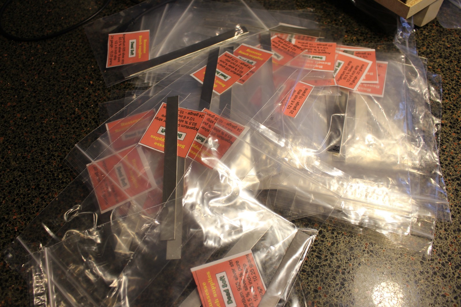 sterling 925 silver sheet metal strip 1/2 x 6 inch 18 22 24 gauge 1/3 hard