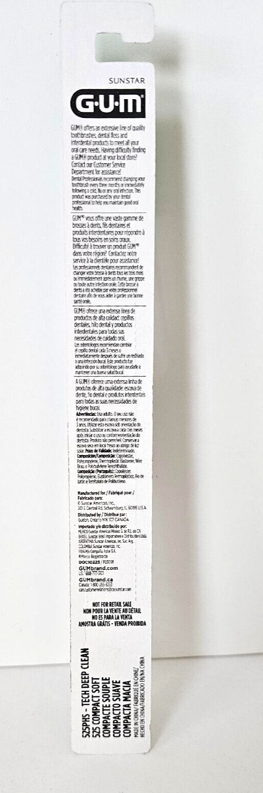 12 Sunstar GUM 525 Technique Deep Clean Soft Compact Toothbrushes BEST PRICE!!!