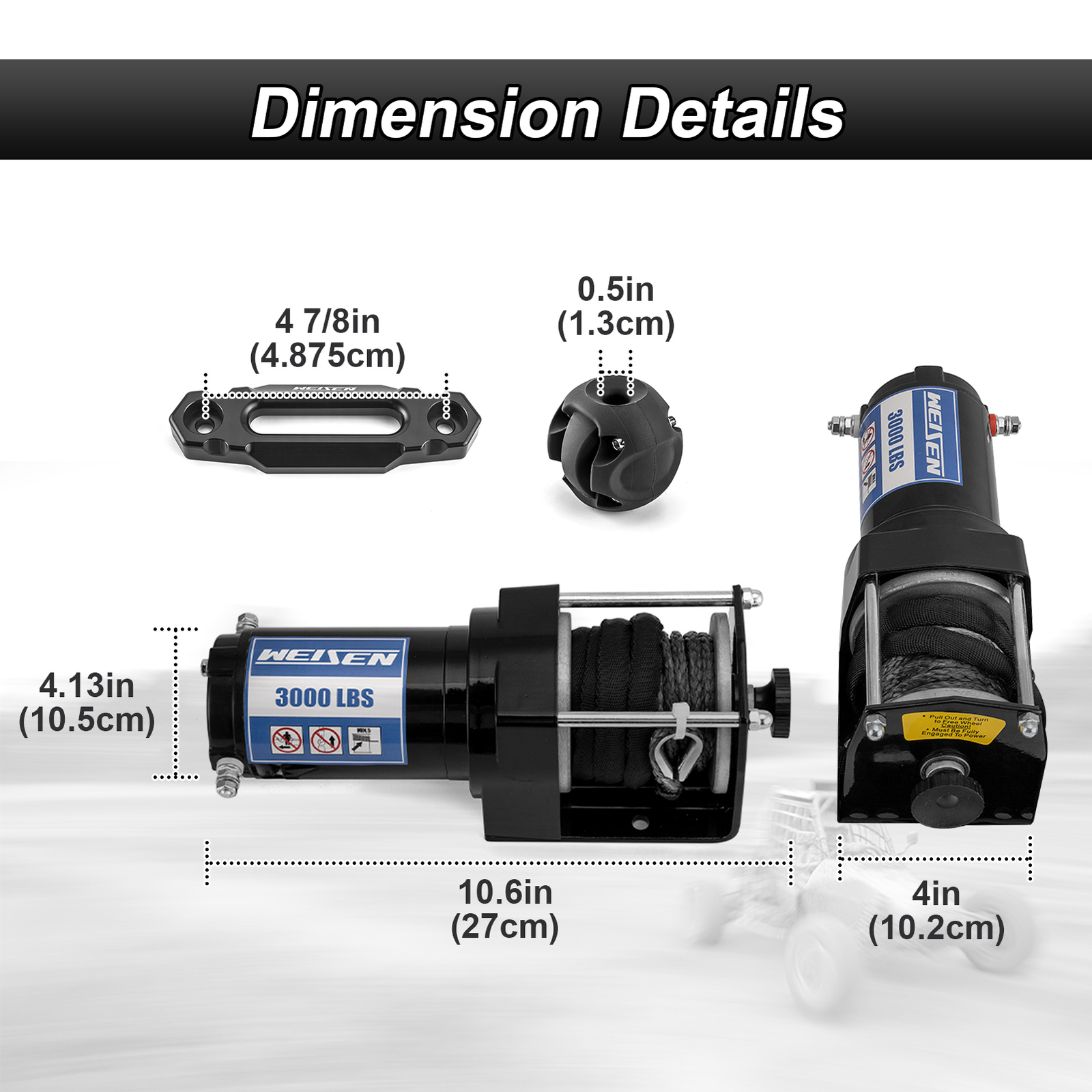3000lb Electric Winch Kit with Winch Mount For 2014-2024 Honda TRX420 Rancher