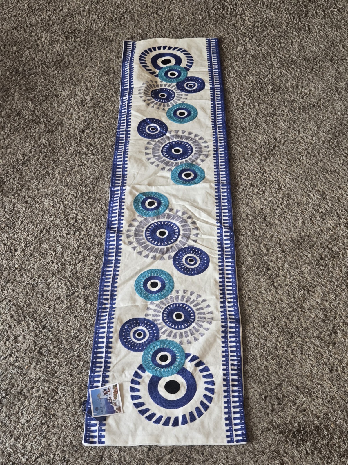 Kedima Table Runner Greek Art Greek Eye 72" From Needlework Shop  Athens, Greece