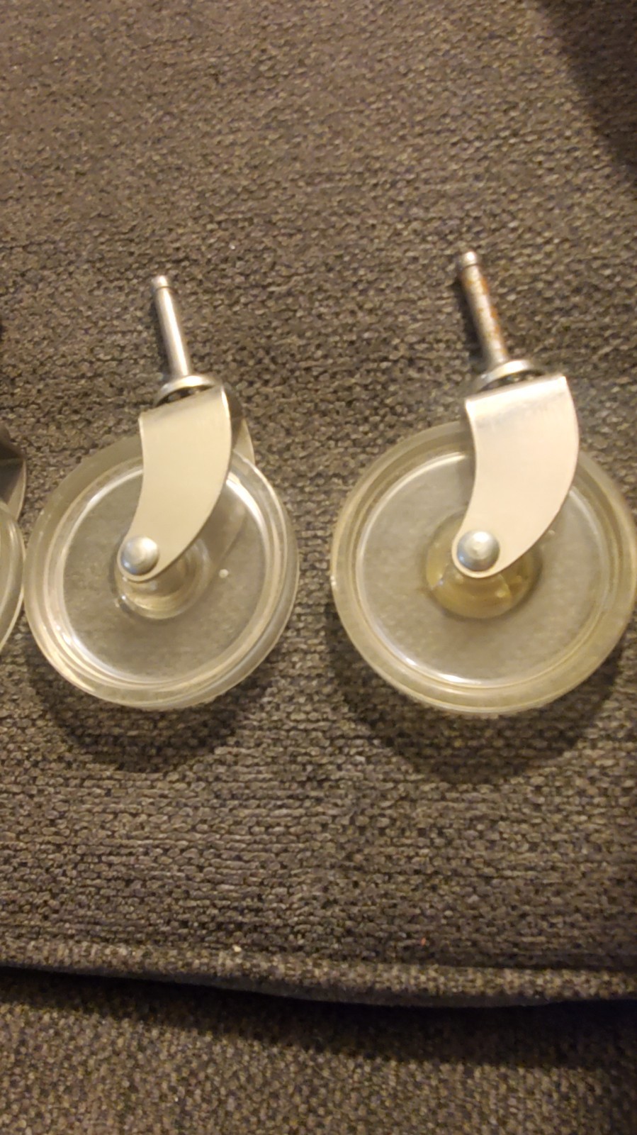 Vintage 3" MCM Clear Caster Wheels - Set of 4