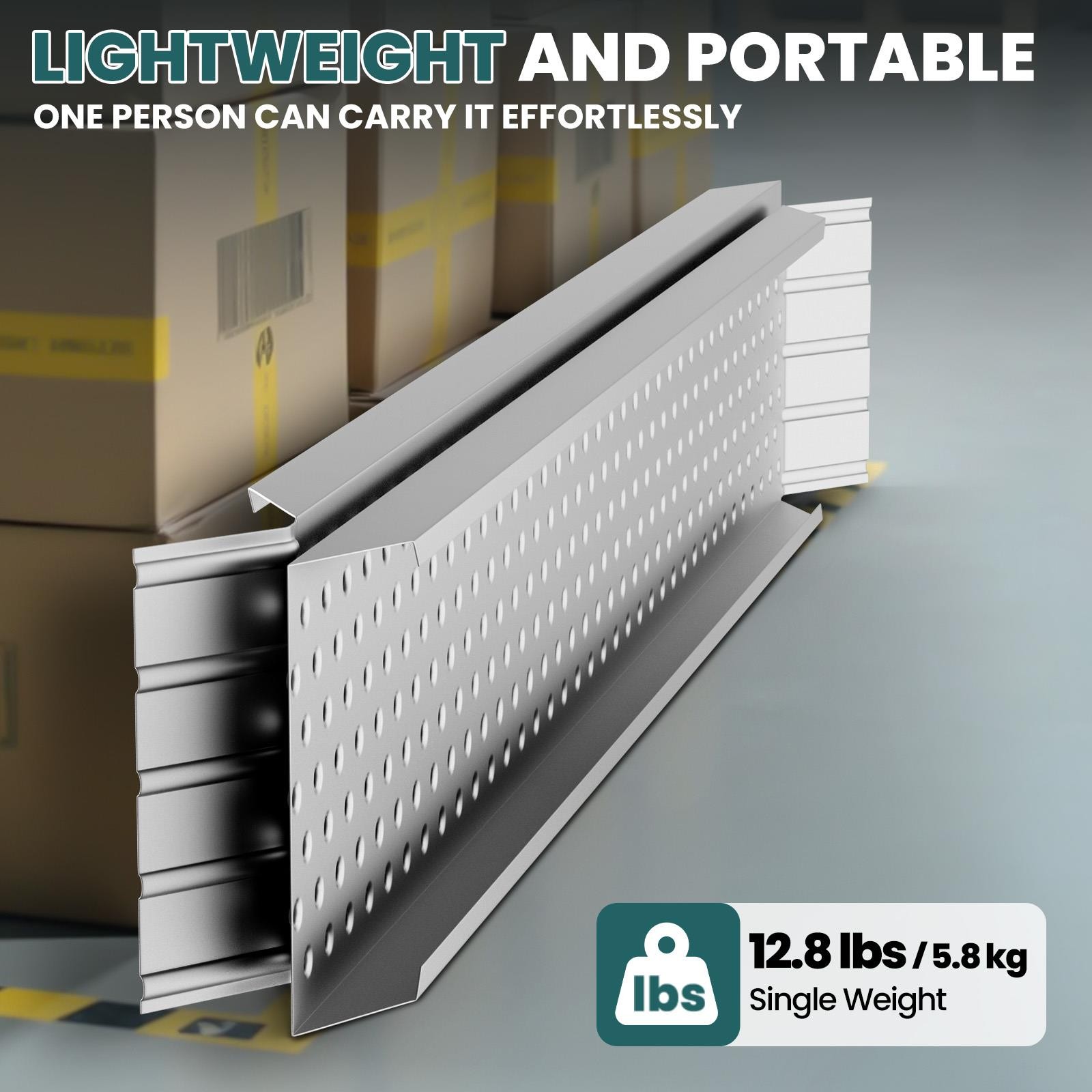 63'' Aluminum Loading Ramps, 880LBS Anti-Slip Portable Ramps, Motorcycle 2 Pack