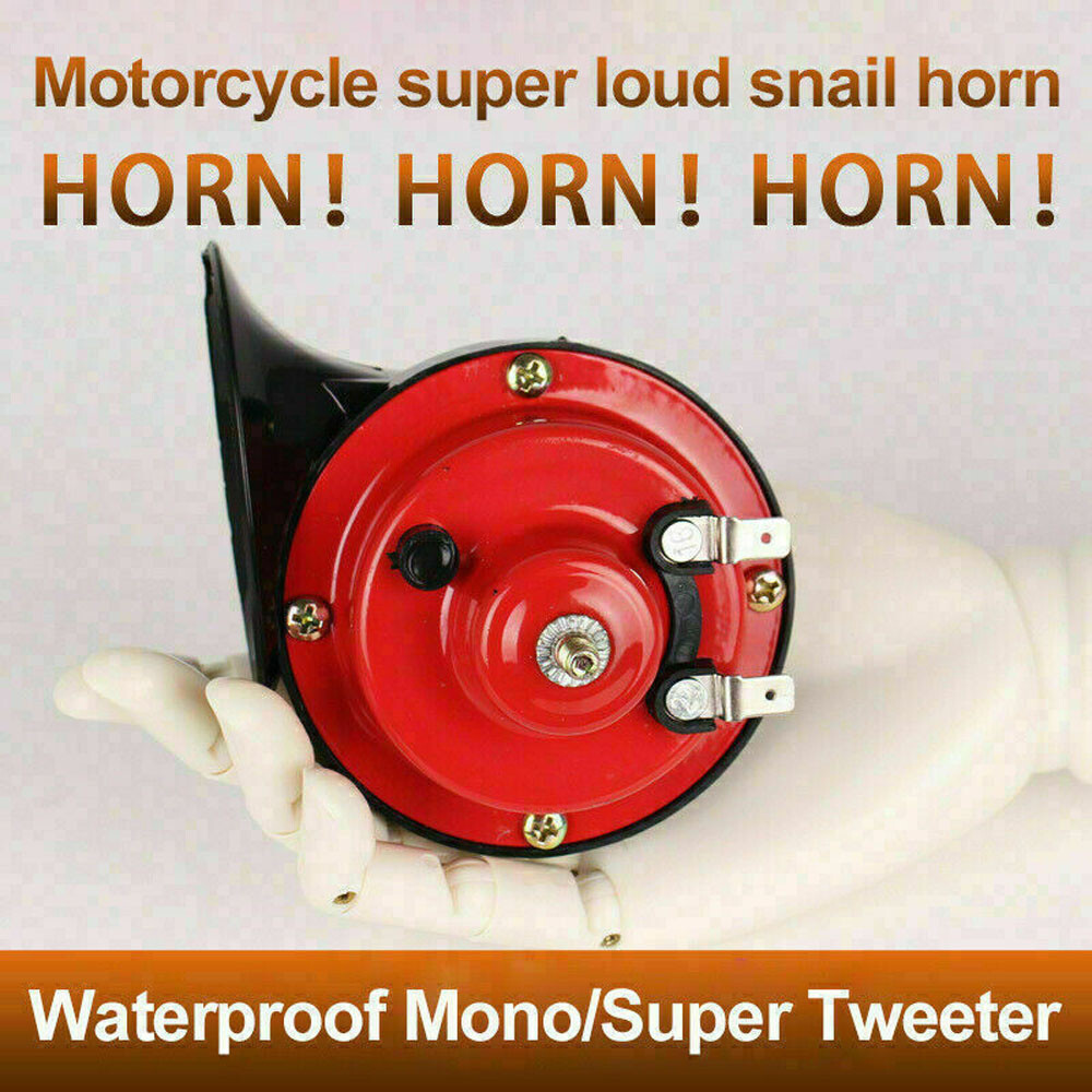 2x 12V 300DB Super Loud Train Horn Waterproof Motorcycle Car Truck SUV Boat Red