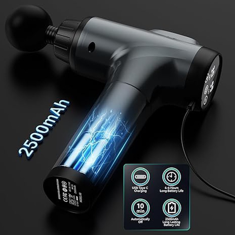 Massage Gun Deep Tissue Massager, 30 Speed Percussion Muscle Massager 9 Heads