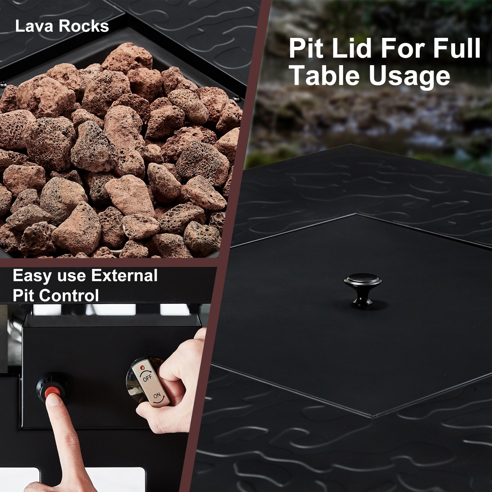 Propane Fire Pit Table 50.000 BTU Firepit Table for Outdoor Garden Patio Party