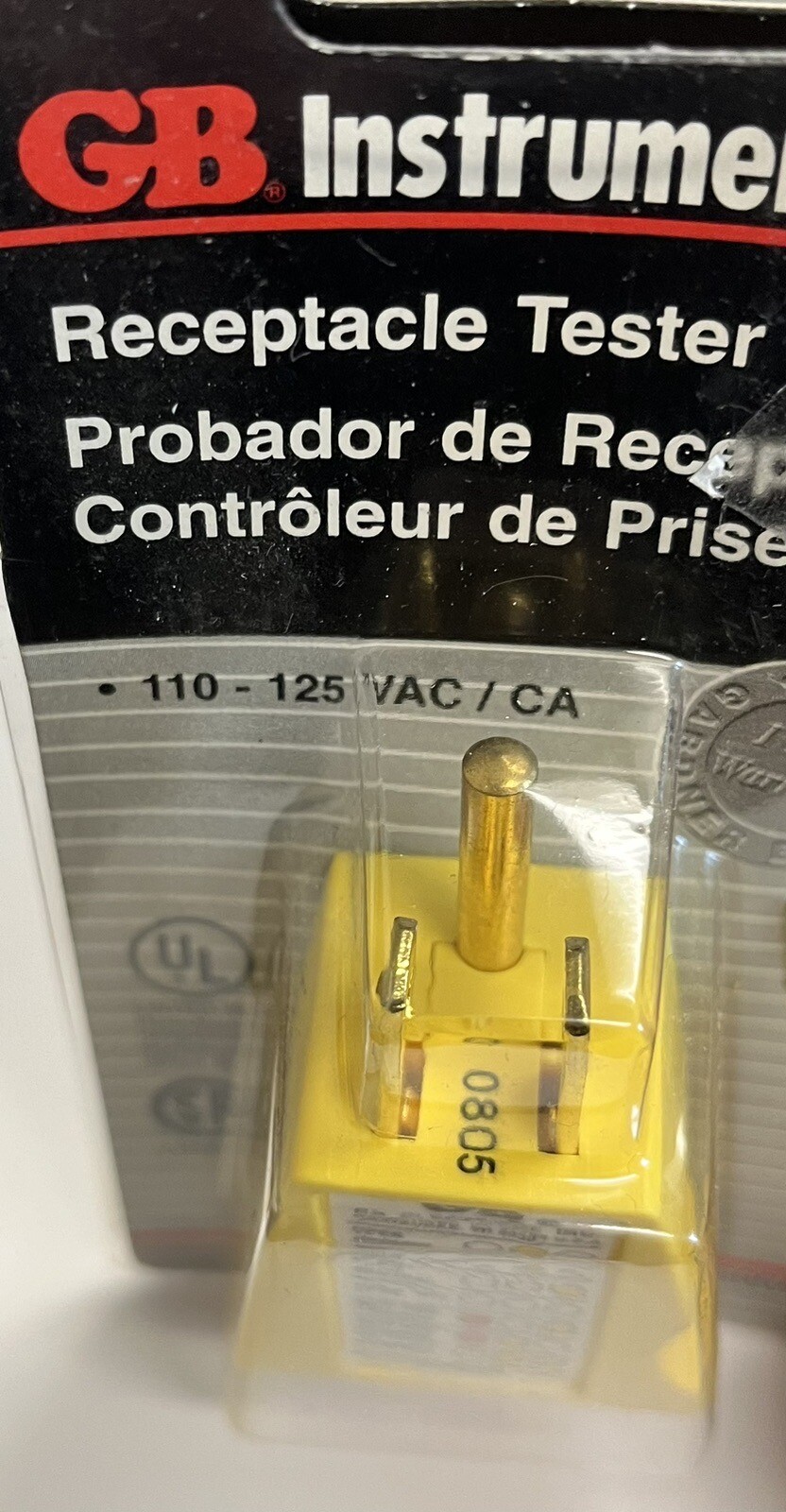 GB INSTRUMENTS GB GRT-500A RECEPTACLE TESTER YELLOW