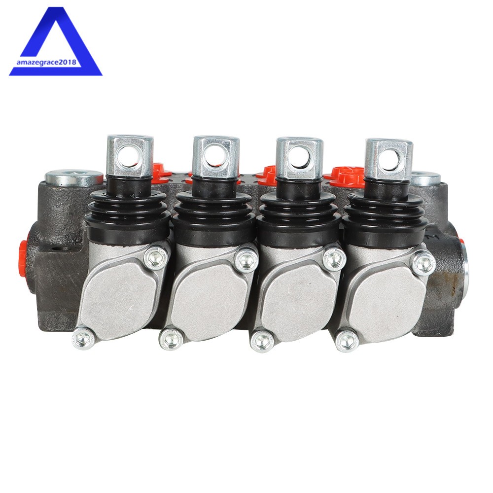 4 Spool Hydraulic Directional Control Valve 11gpm, Double Acting Cylinder BSPP