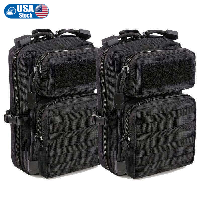 2-Pack Tactical MOLLE Pouches - Hunting Game Belt Bag for EDC Tools & Essentials
