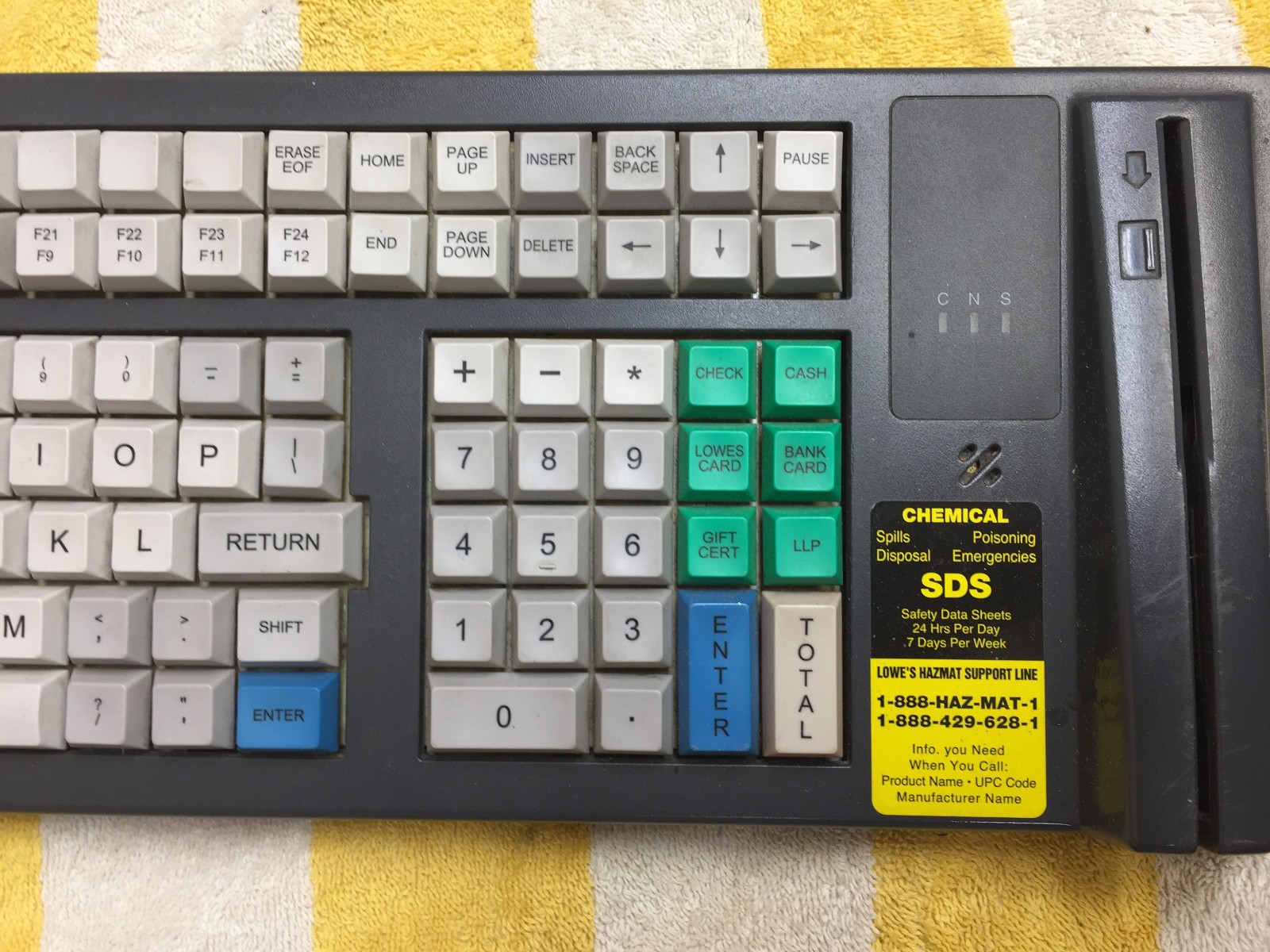 UTC RETAIL 5100 Series POS Keyboard M750-2000-11744 free shipping