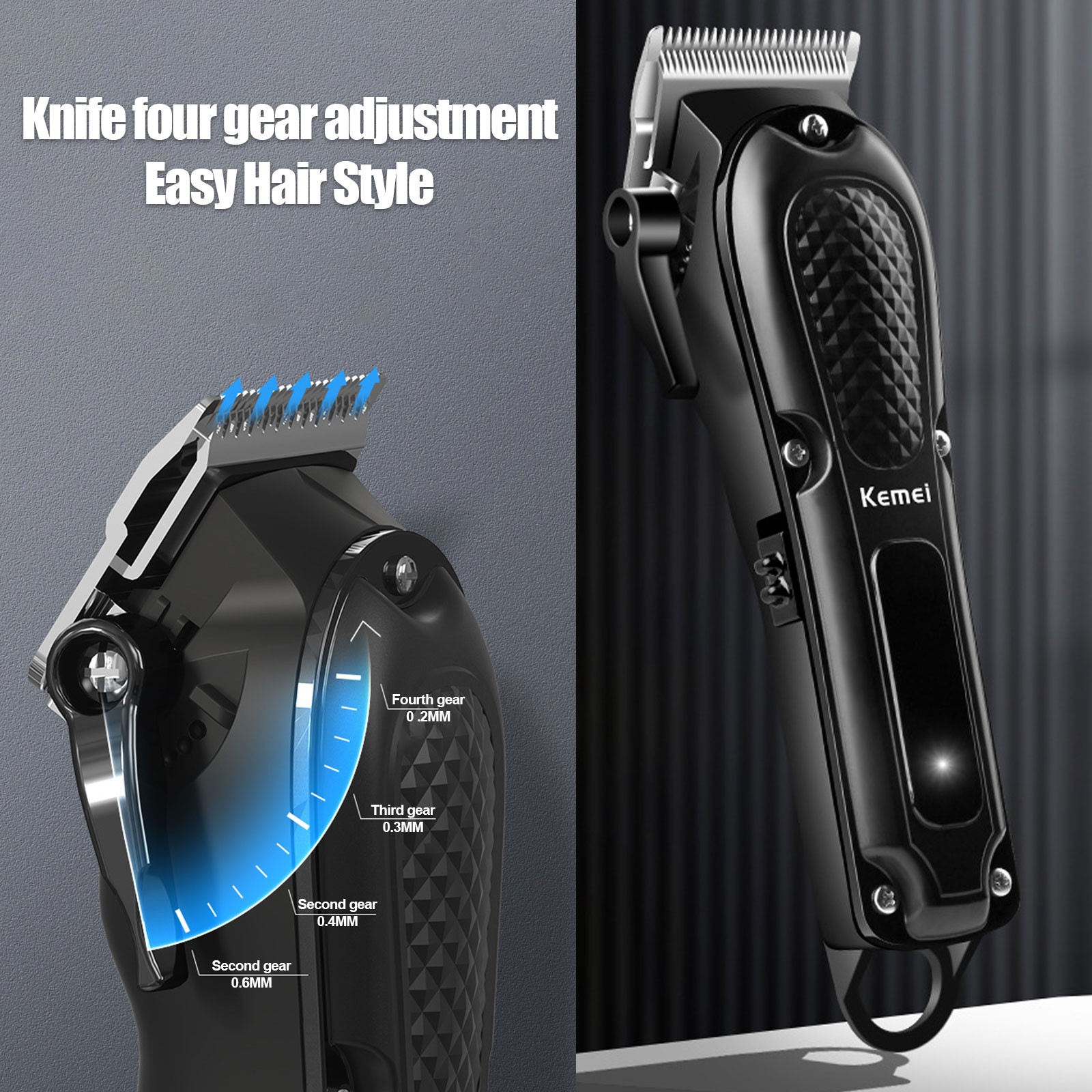 Kemei Professional Hair Clippers Cordless Trimmer Beard Cutting Machine Barber