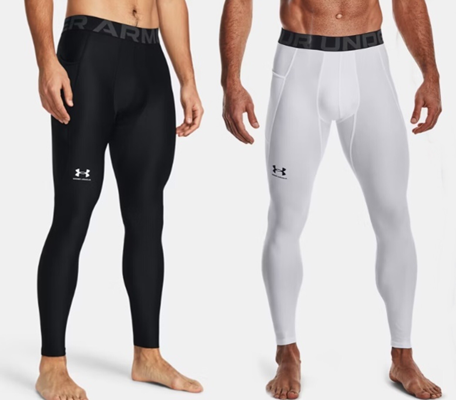 Under Armour Men's HeatGear Compression Leggings, Tights, Black or White 1361586