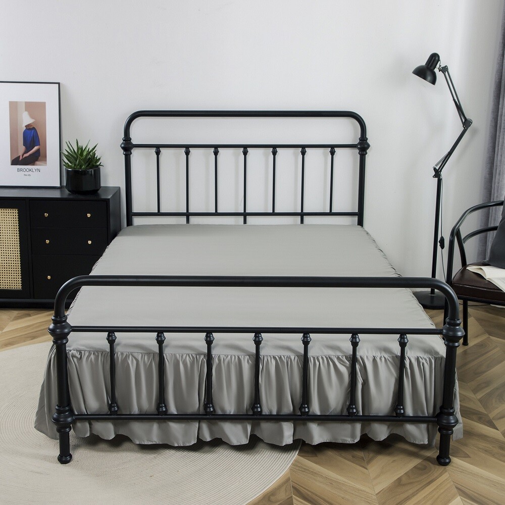 Luxury Bed Skirt 14" Drop Super Solid Microfiber Pleated Premium Wrinkle Free