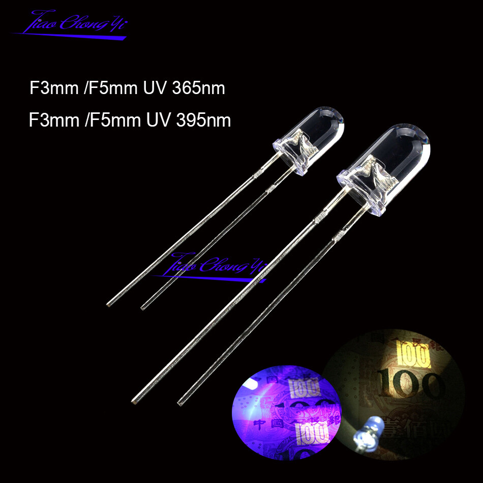 5mm 3mm light-emitting diode Round Ultra Violet LED UV Light  365nm 395nm lamp