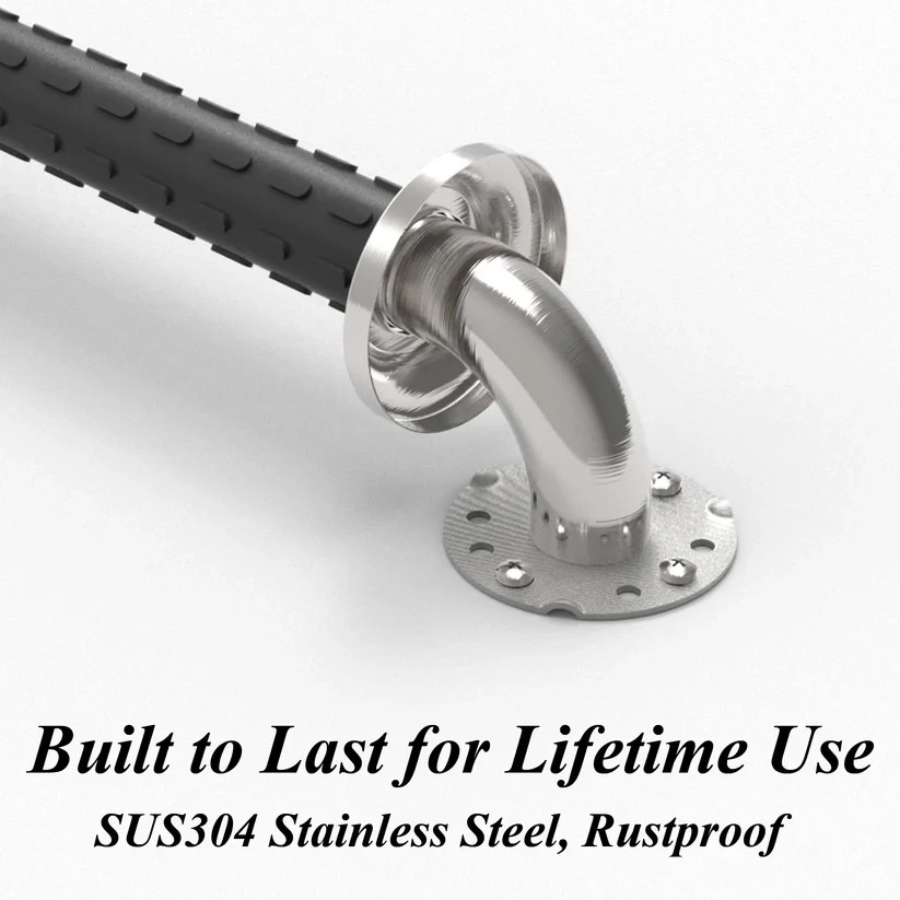 24 inches Bath Safety Grab Bar with Soft Anti-Slip Grips, ADA 500lbs Loading Cap