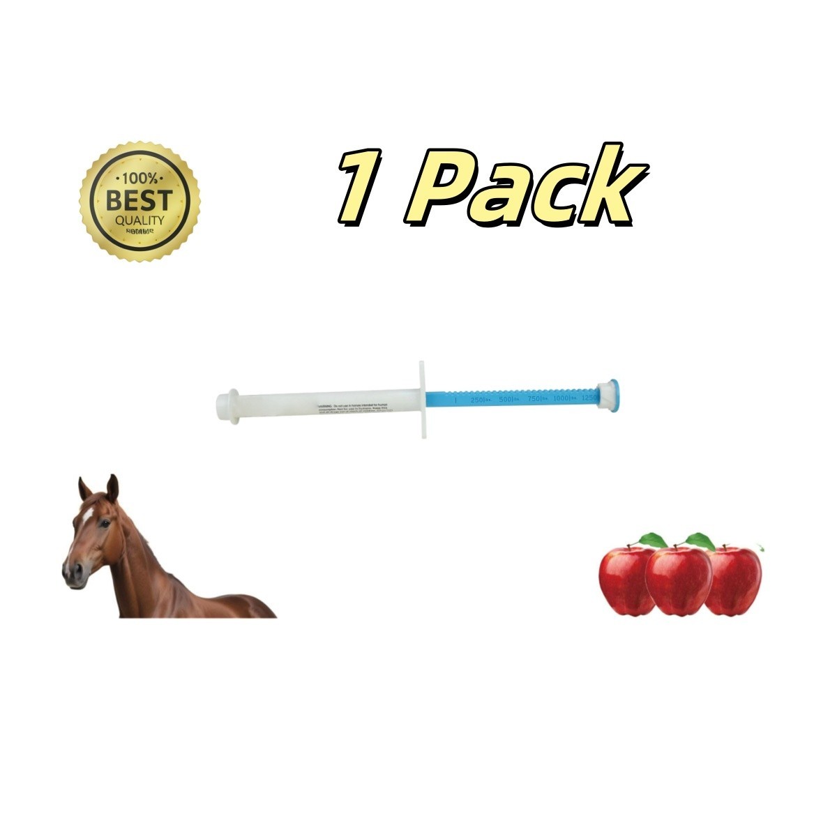 1-Pack Horse Dewormer Paste, Apple Flavor, Exp. 1/2028