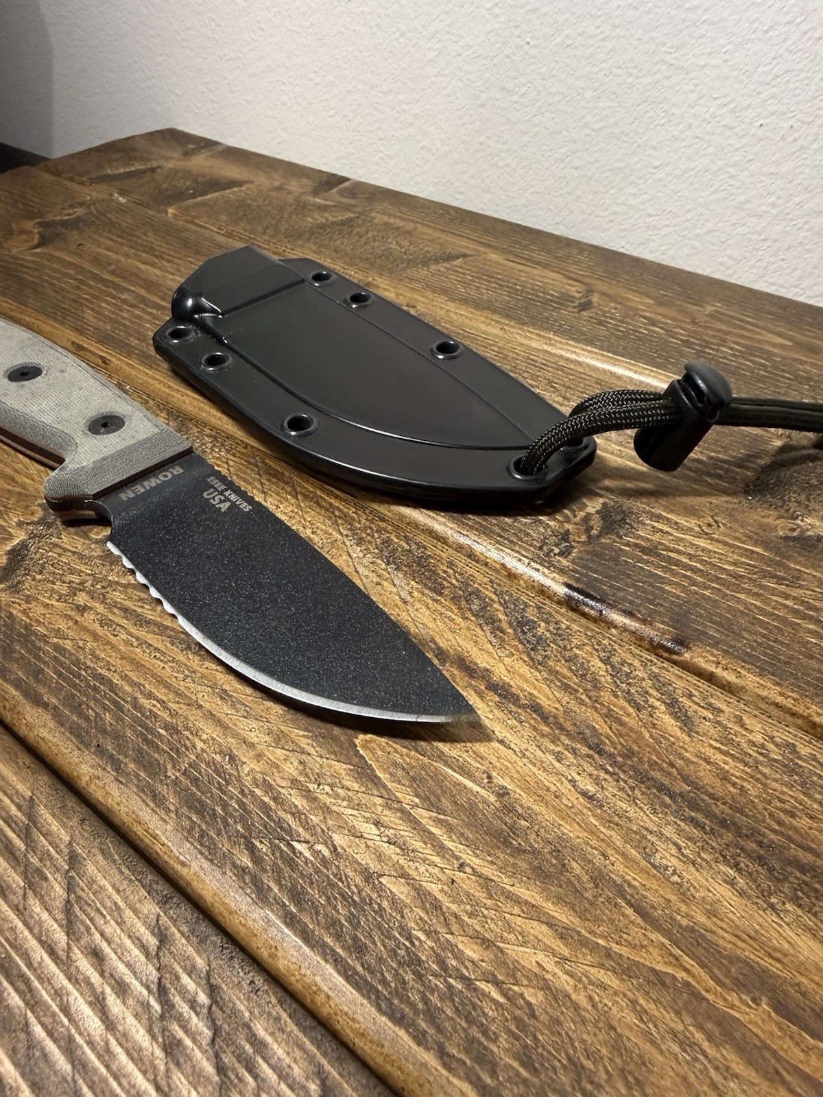 ESEE Knives 3S-B Fixed Blade Black Carbon Steel Black Sheath New Old Stock
