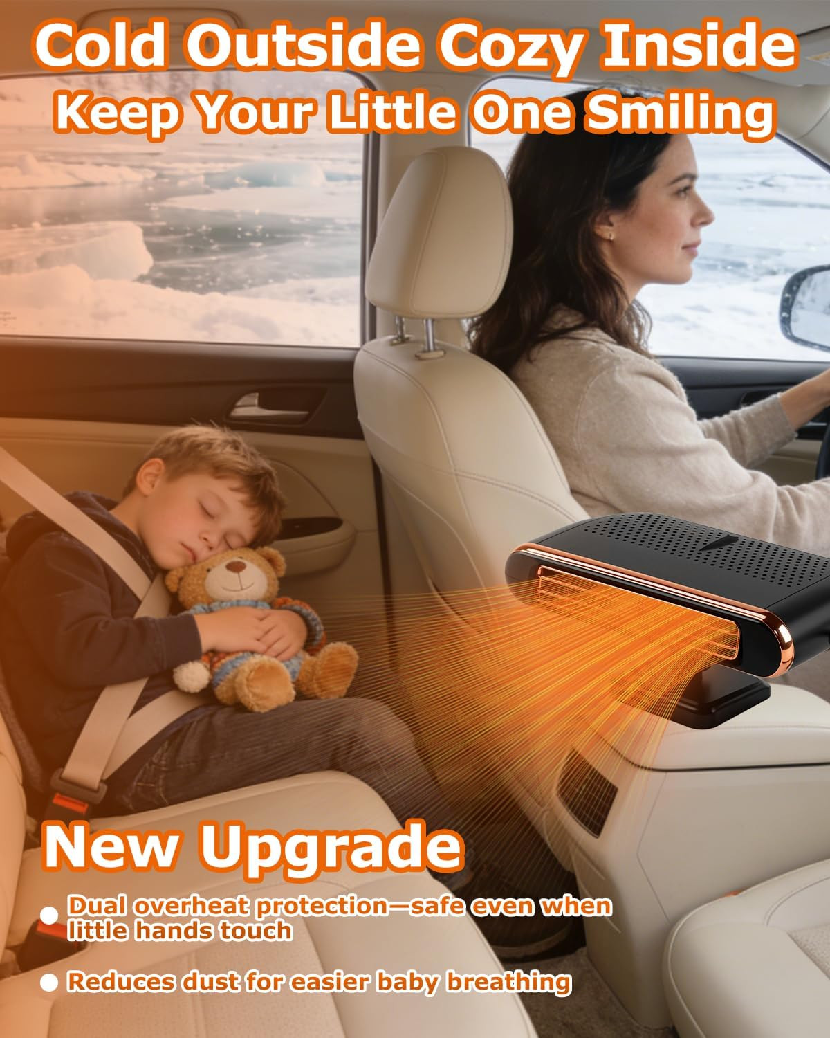 Car Heaters for Vehicle, 12V Portable Heater for Car, 3-In-1 Plug in Car Heater,