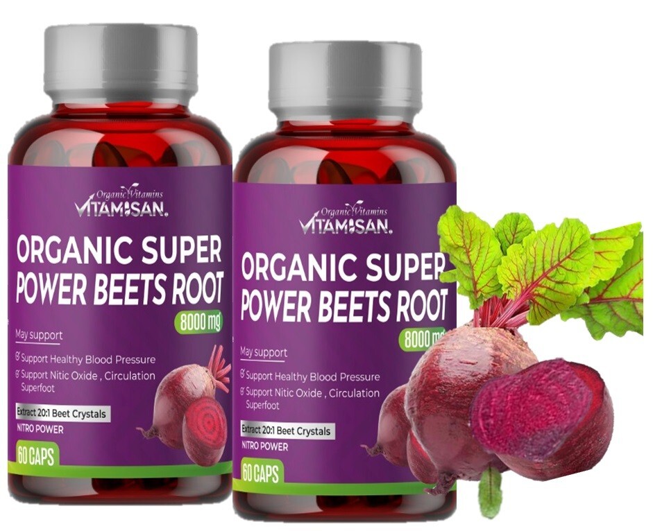 120 Beets Circulation Superfood Beet Root Powder caps 8000 mg 20:1 Nitric Oxide