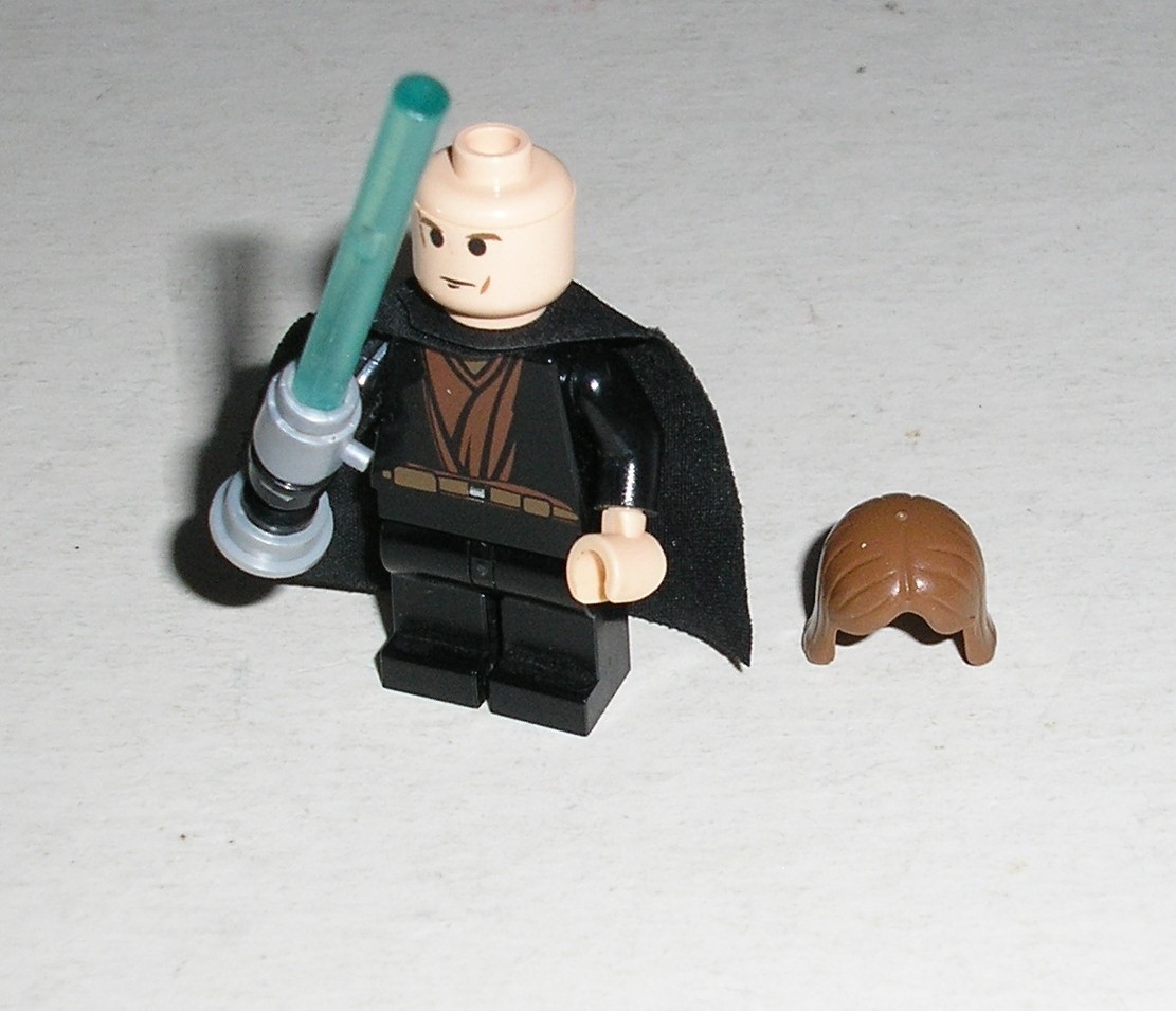 Lego Star Wars ANAKIN SKYWALKER w/ Light-up Lightsaber Minifigure 7257 (Works!)