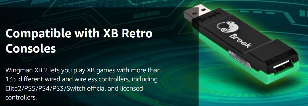 Brook Wingman XB 2 Converter for XB Retro Consoles, PC, 135+ controllers Ver2026