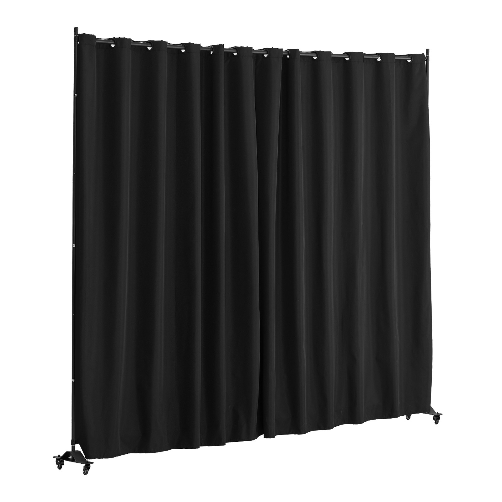 Room Divider Portable Panel Room Divider with Wheels Privacy Screen Black