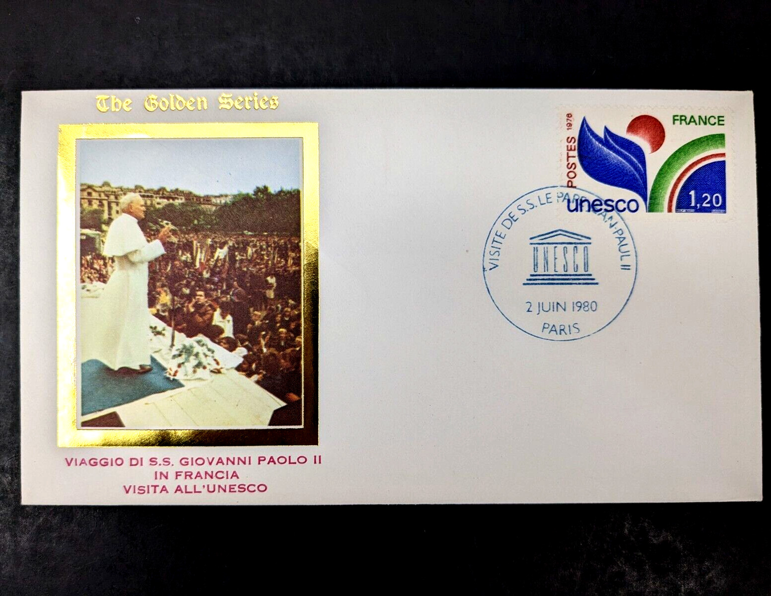 Pope John Paul II, The Golden Series Trip to France, 5 Covers Plus Stamps
