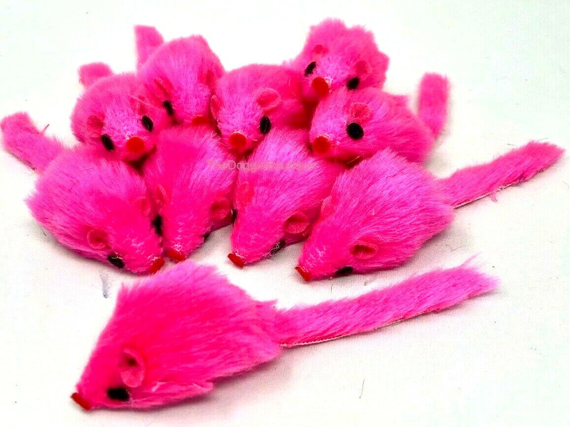 Cat Toy Rattling Fuzzy Mice w Tail 5 10 15 20 25 30 40 50 60 100 ct