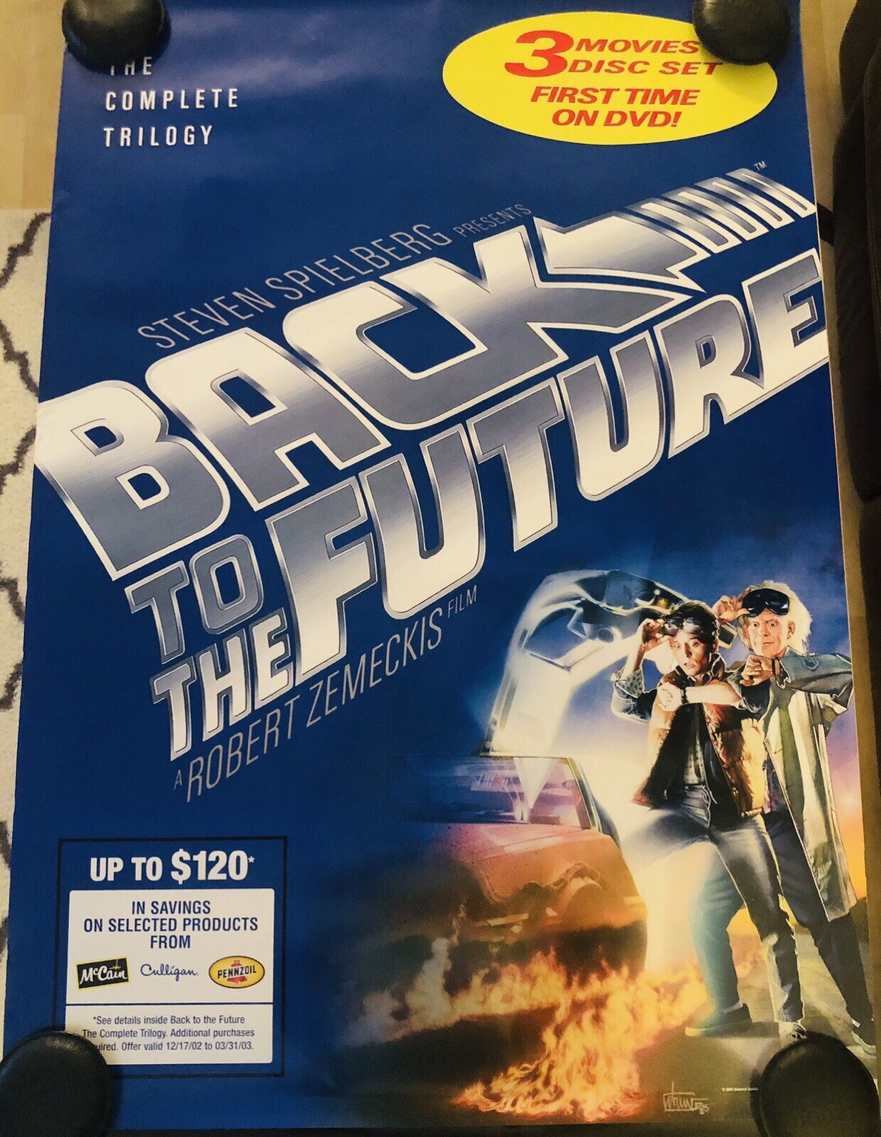 BACK TO THE FUTURE TRILOGY  27x40 SS Original Video Movie Poster Michael J Fox
