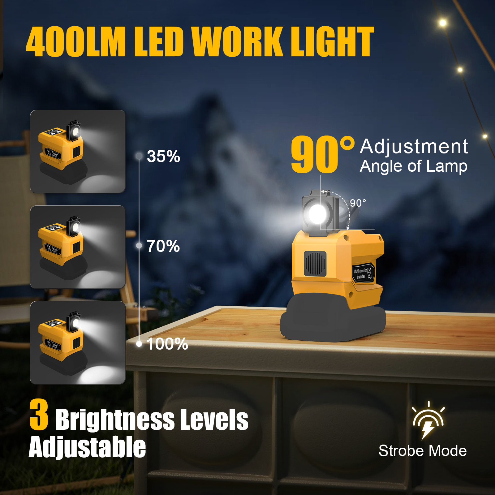 2 Pack Power Inverter 220W , 20V to 110V AC Compatible with Dewalt 20V Battery