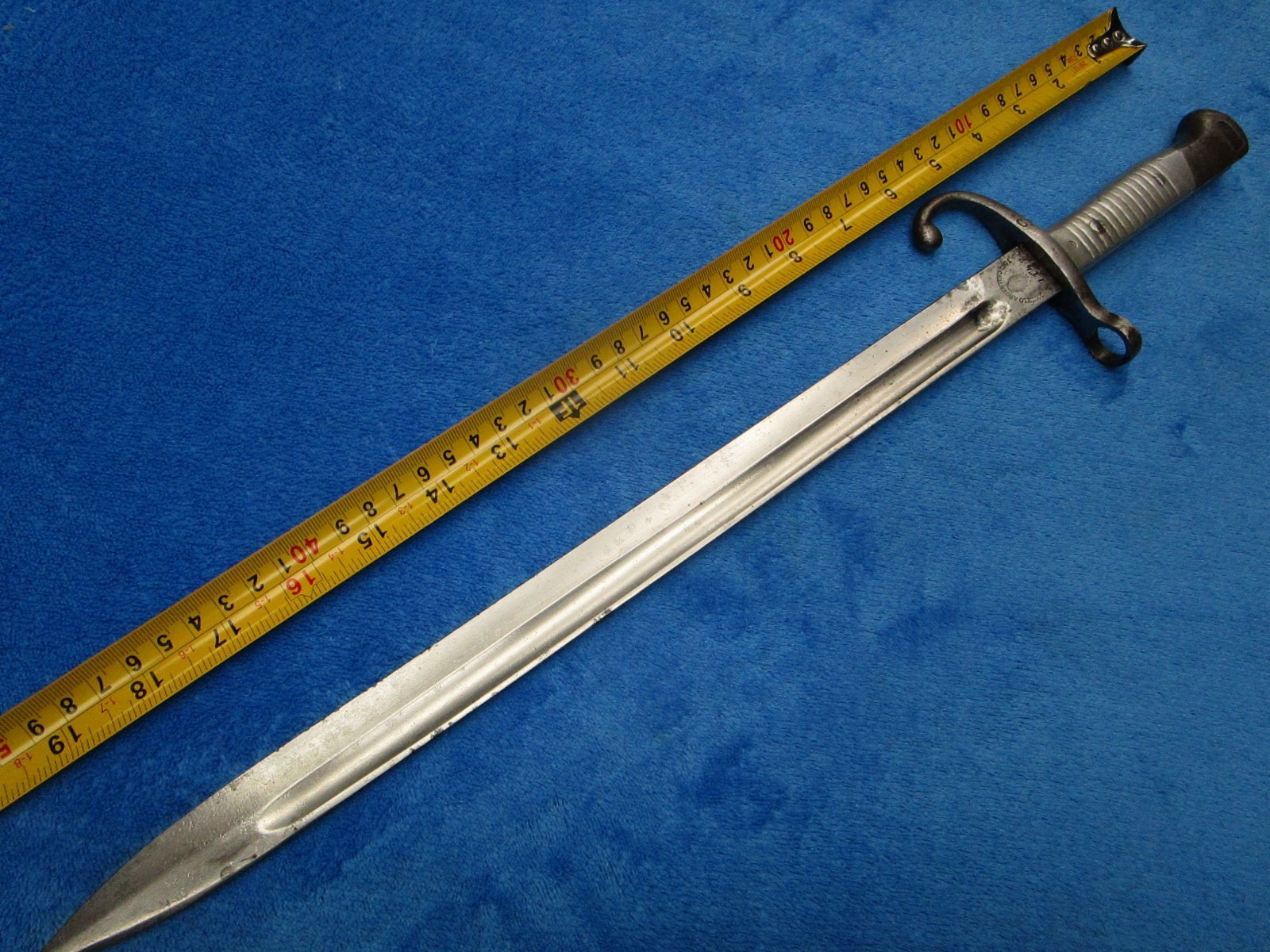ORIGINAL ANTIQUE M1891 ARGENTINE MAUSER BAYONET AND MATCHING SCABBARD MAKER WKC