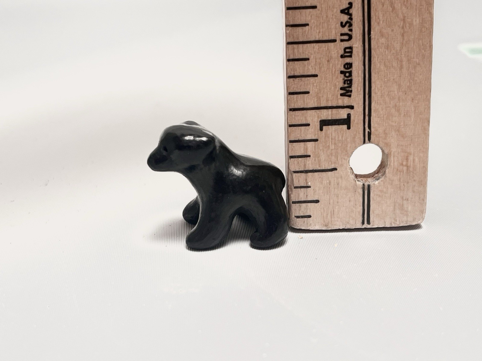 Santa Clara Black Pottery Bear Cub Miniature Dorothy Paul Gutierrez Signed 1.25”