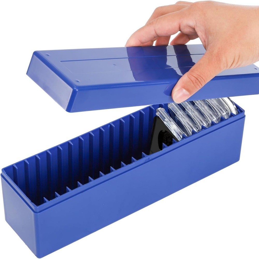 3 Pack Coin Slab Storage Box, 20 Slotted Case Plastic for Graded Coin Storage US