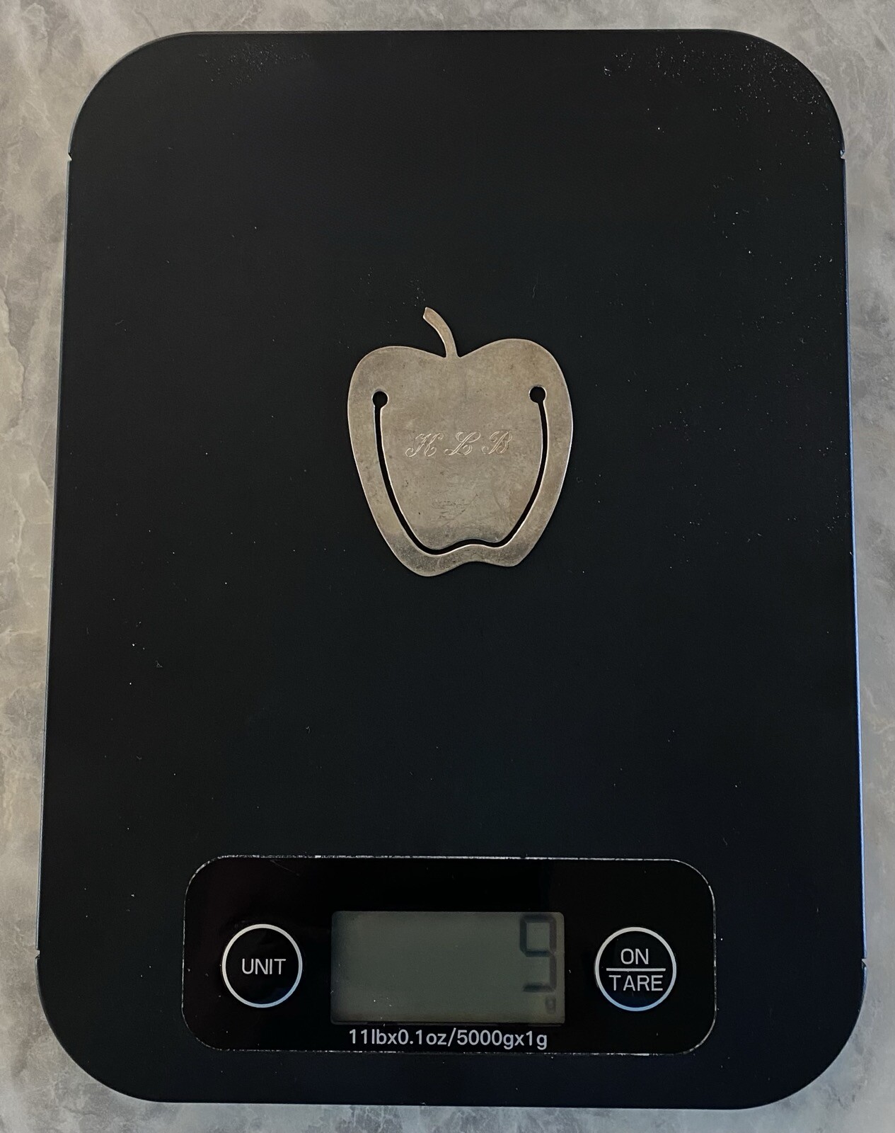 Vintage Tiffany & Co Sterling Silver Apple Book Mark W/ Initials