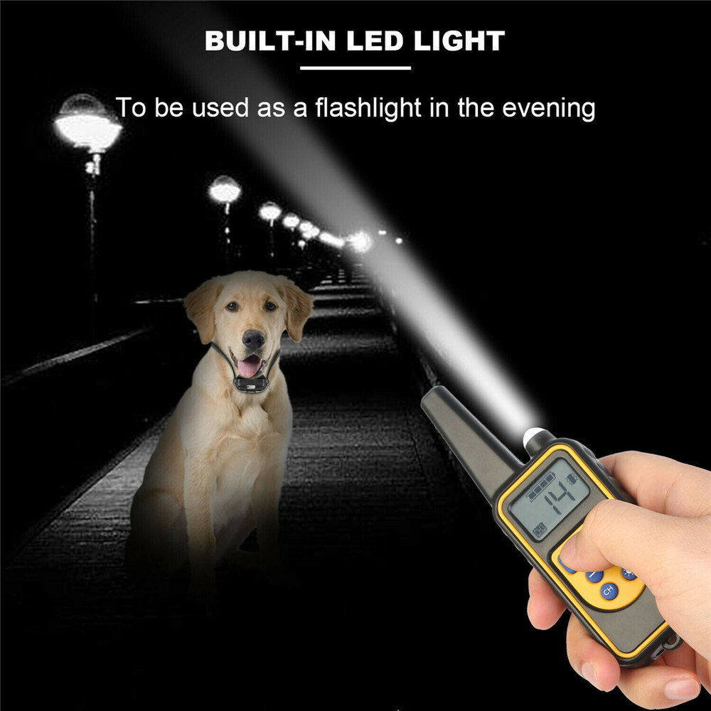 Waterproof Dog Training Electric Collar Rechargeable Remote Control 875 Yards US