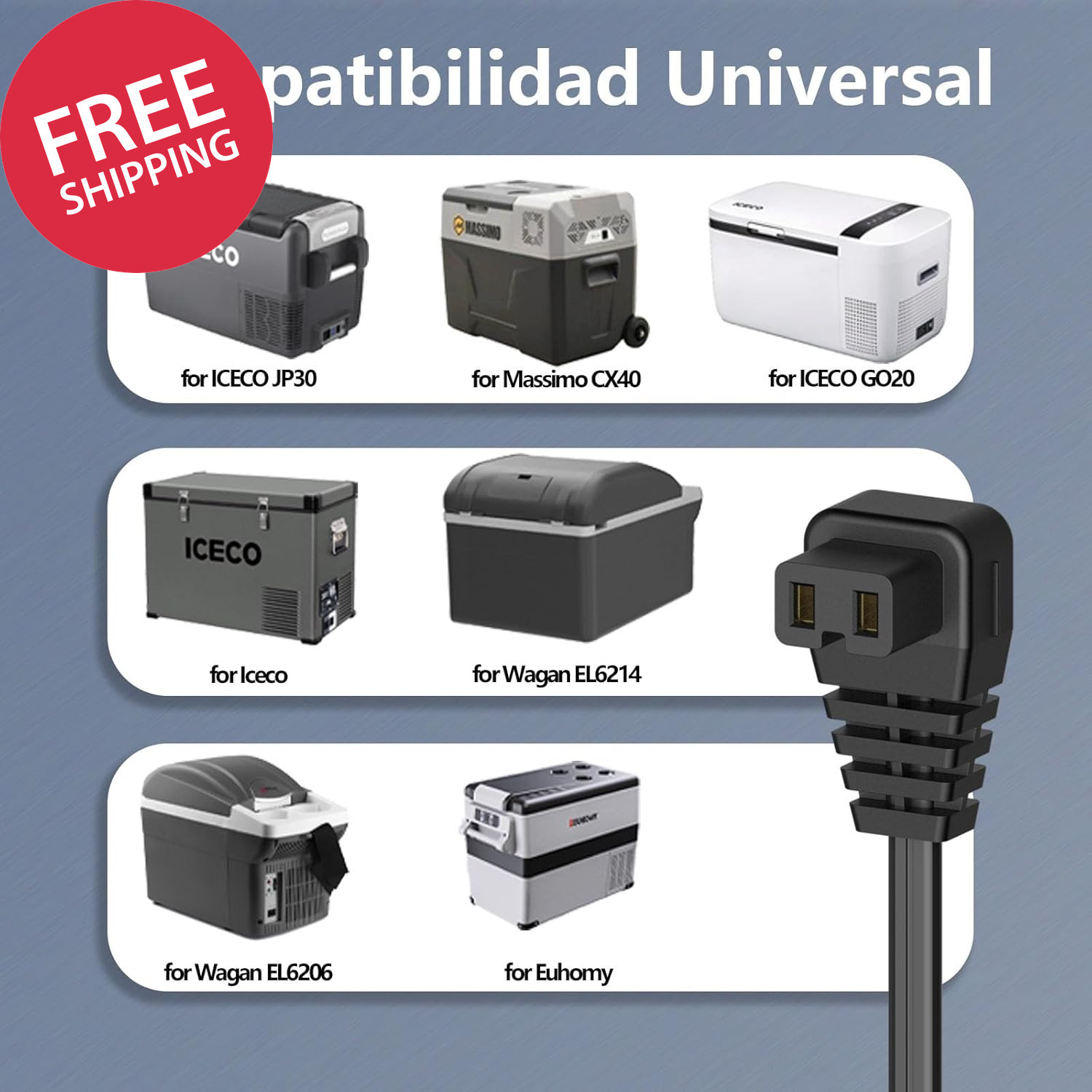 12V Portable Car Refrigerator DC Power Cord Fridge Freezer Cooler Charger Compat