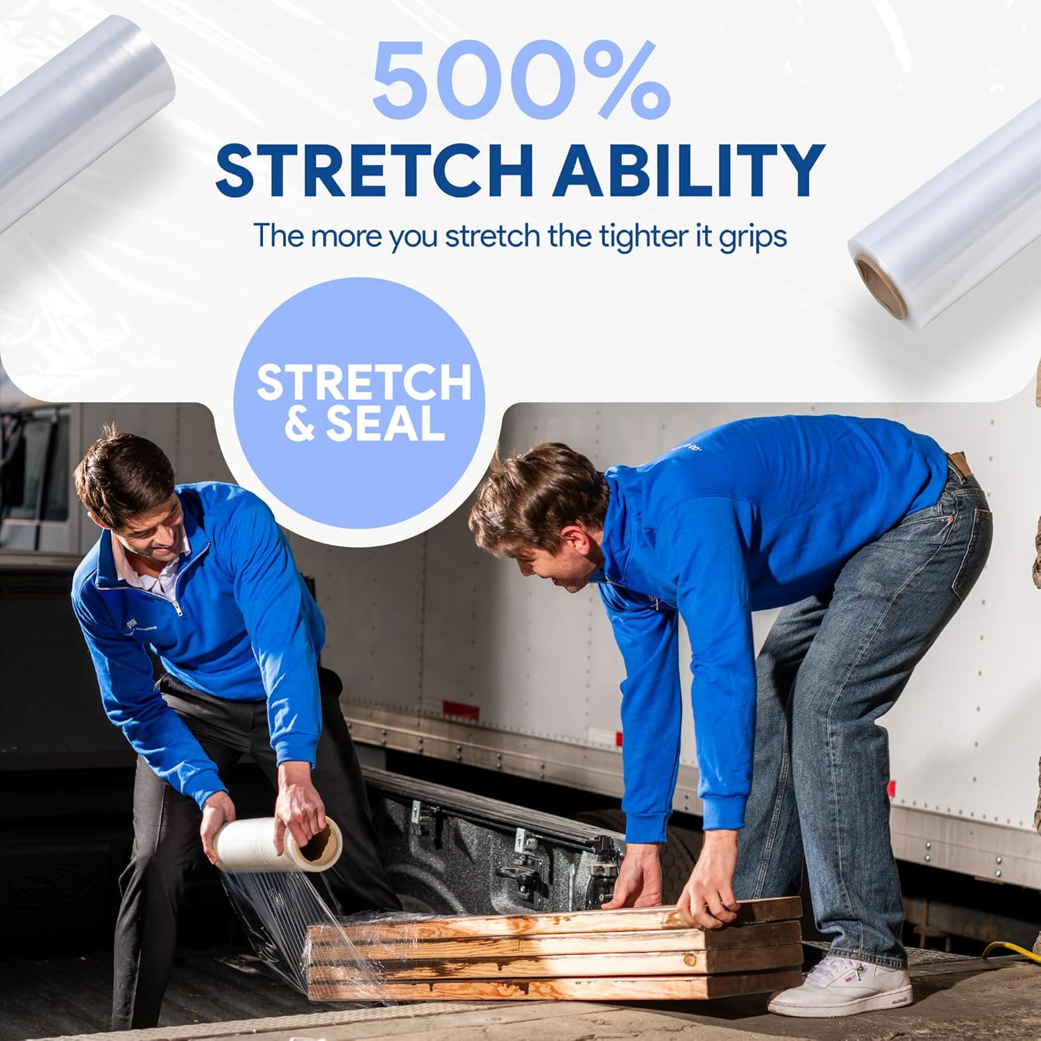 18" Stretch Film/Wrap 1200Ft 500% Stretch Clear Cling Durable Adhering Packing